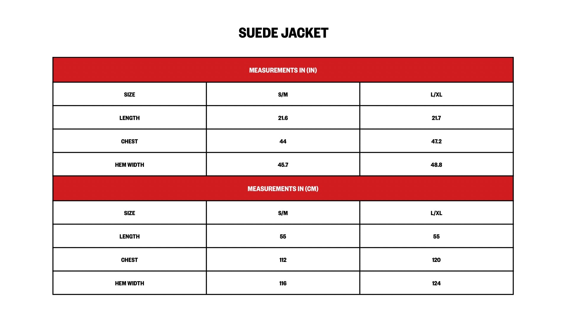 Sizing Chart